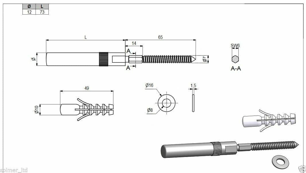 Concealed Hidden Shelf Support Brackets 73mm Invisible Mounting Floating Shelves