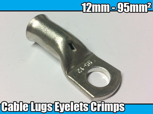 Copper Tube Terminals Crimp/Solder Cable Lugs Eyelets Battery 12mm-95mmÃÂ²