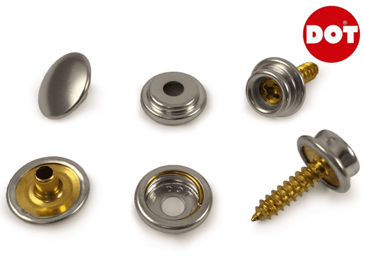 Dot Press Snap Cap Fastener Socket 7/8" Screw Stud Canopy Cover Canvas Nickel