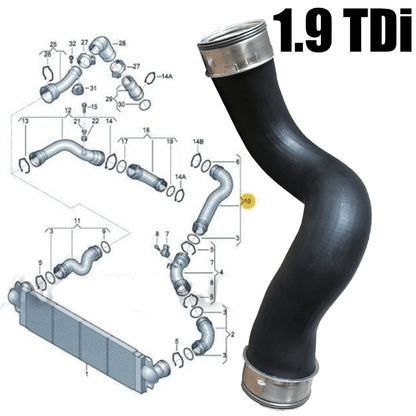 Engine Intercooler Hose Pipe for VW T5 1.9 Tdi Axb  Turbo  7H0145980G 7H0145980E