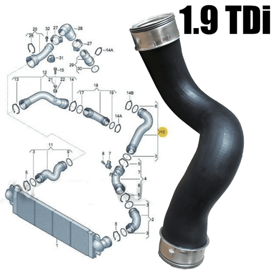 Engine Intercooler Hose Pipe for VW T5 1.9 Tdi Axb  Turbo  7H0145980G 7H0145980E