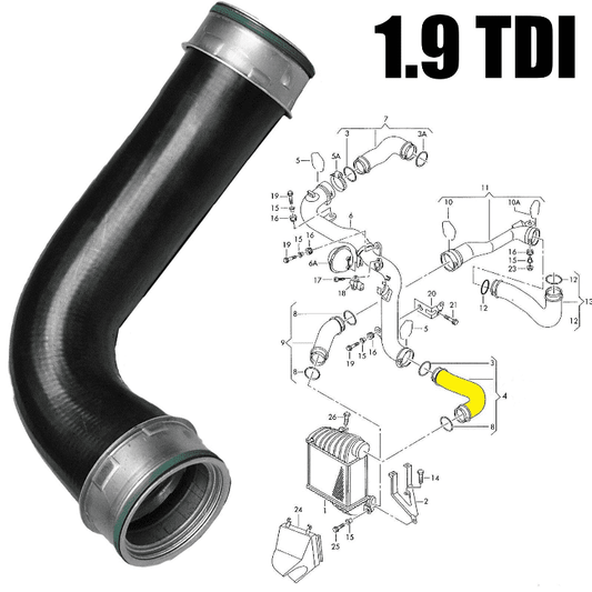 Engine Turbo Intercooler Hose for VW Golf Mk4 Bora Audi A3 SEAT Leon Toledo 1.9
