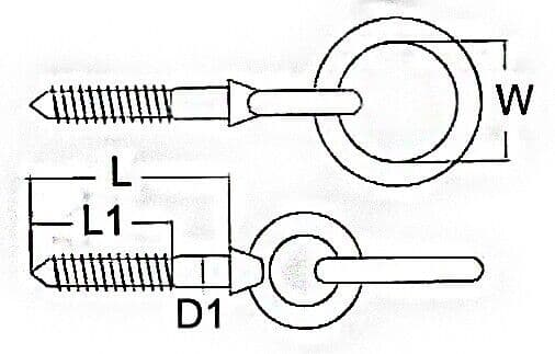 Eye Bolts With Ring-Wood Threaded-A4 316 Stainless Steel-M6 M8 M10