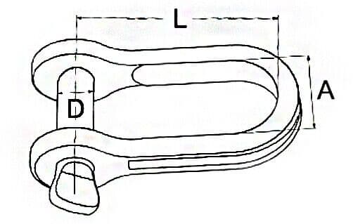 Flat Strip D Shackles Fastener Stainless Steel A4 Marine Grade 316 M4 M5 M6 M8