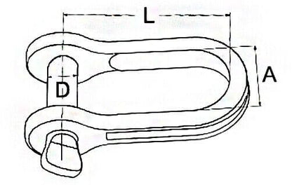 Flat Strip D Shackles Fastener Stainless Steel A4 Marine Grade 316 M4 M5 M6 M8