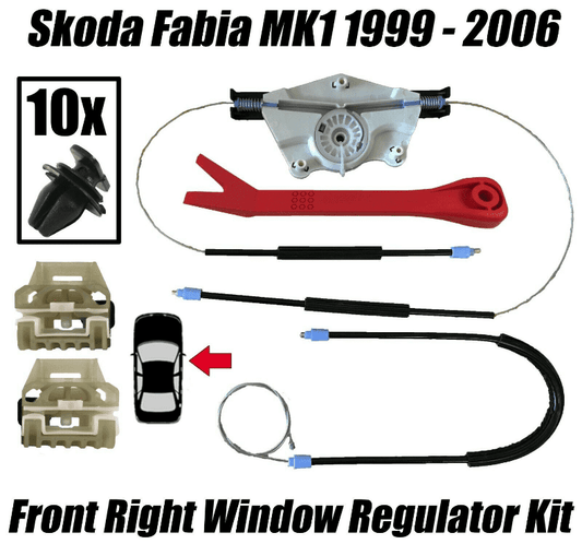 Front Right Window Regulator Kit For Skoda Fabia Mk1 '99-'06