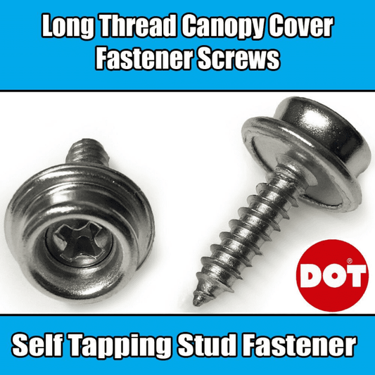 Genuine Dot Boat Canopy Cover Long Thread Screw Stud Snap Fastener Self Tapping