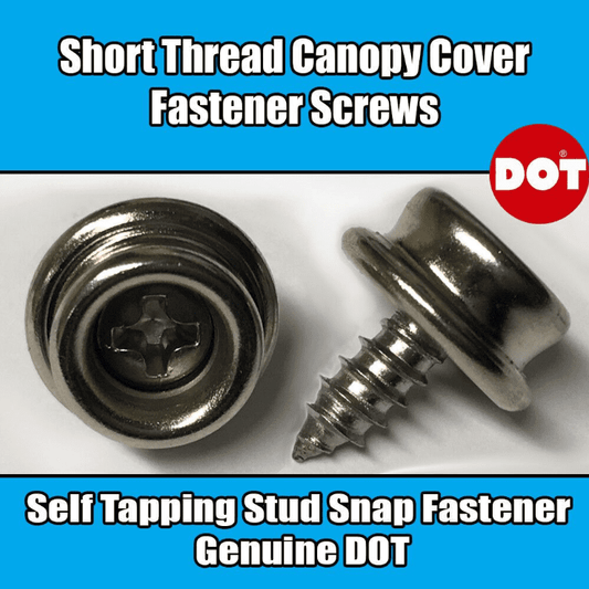 Genuine Dot Boat Canopy Cover Short Thread Screw Stud Snap Fastener Self Tapping