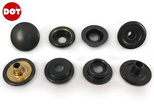 Genuine Dot Snap Stud Cap Socket Black Brass Boat Canopy Canvas Fastener Kit