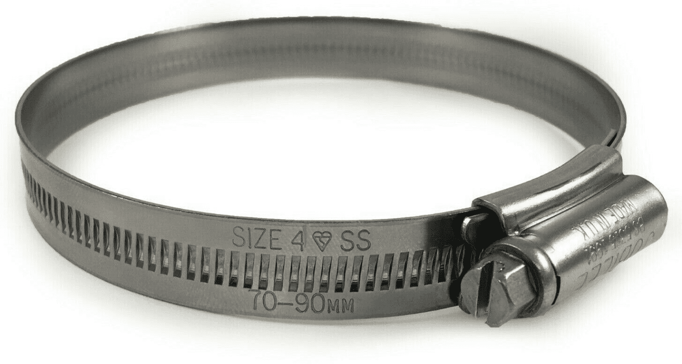 Genuine Jubilee A2 Stainless Steel Clip Hose Pipe Clamp Worm Drive 70mm-90mm 4