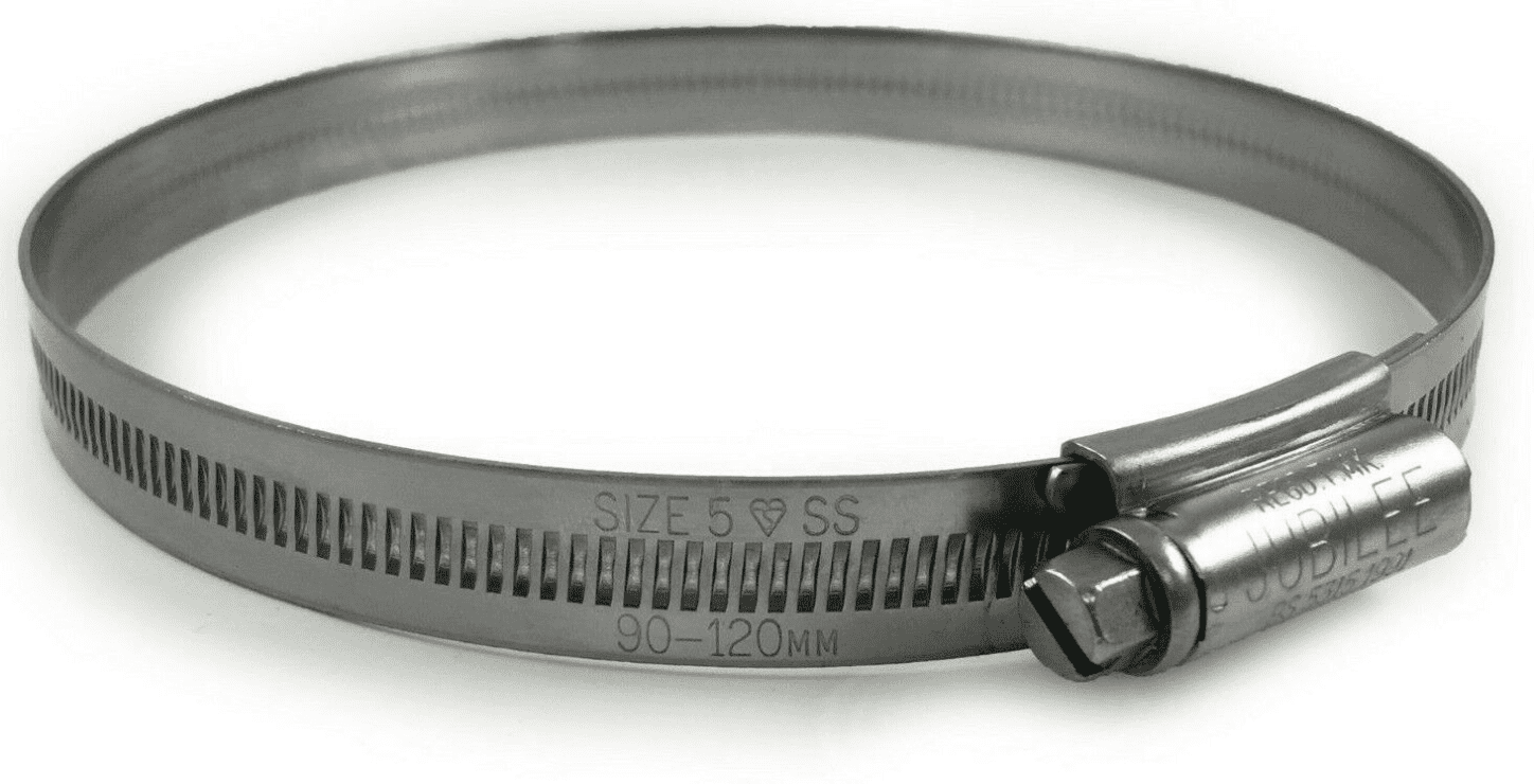 Genuine Jubilee Stainless Steel Clips Hose Pipe Clamp Worm Drive 90mm-120mm 5