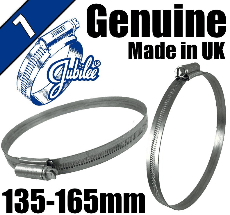 Genuine Original Jubilee Clips Steel Hose Pipe Clamp Worm Drive 135mm-165mm 7