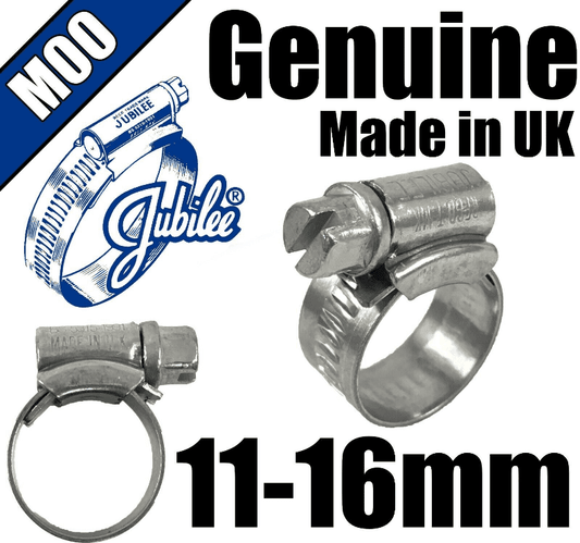 Genuine Original Jubilee Clips Steel Hose Pipe Clamps Worm Drive 11mm-16mm M00