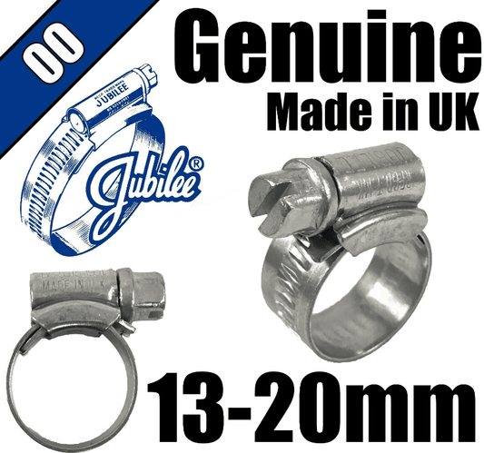 Genuine Original Jubilee Clips Steel Hose Pipe Clamps Worm Drive 13mm-20mm 00