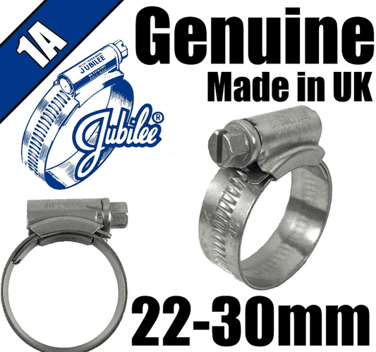 Genuine Original Jubilee Clips Steel Hose Pipe Clamps Worm Drive 22mm-30mm 1A