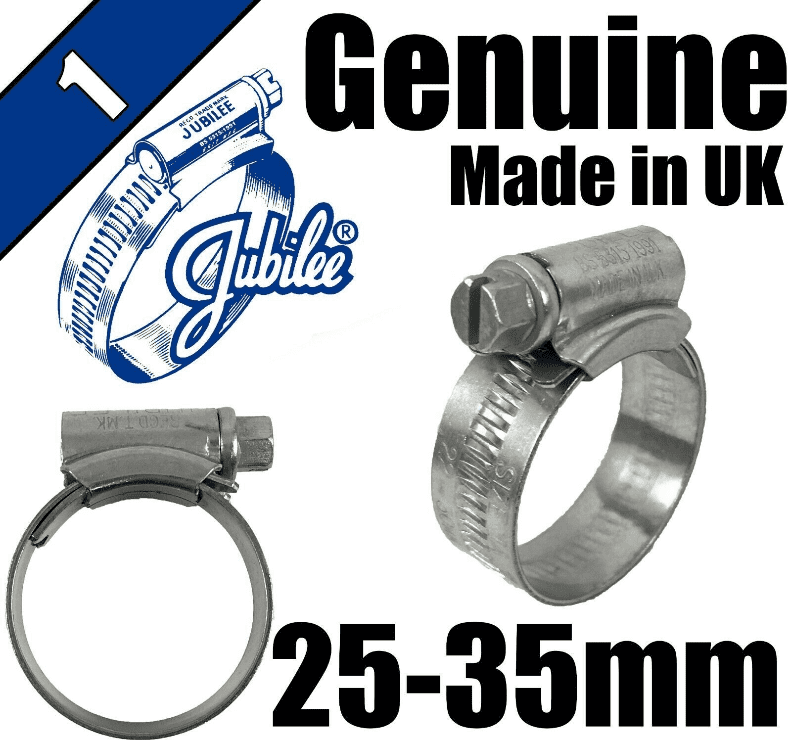 Genuine Original Jubilee Clips Steel Hose Pipe Clamps Worm Drive 25mm-35mm 1