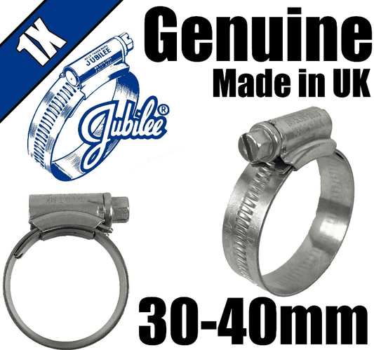 Genuine Original Jubilee Clips Steel Hose Pipe Clamps Worm Drive 30mm-40mm 1X