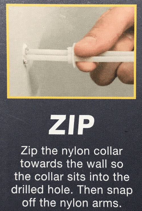 Genuine Zip Fix Plasterboard Hollow Cavity Wall Fixings Toggler Type With Screw