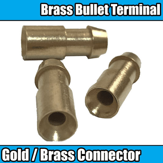 Gold/Brass Bullet 2.0mm&sup2; Terminal Connector Wire Crimp Type Electrical