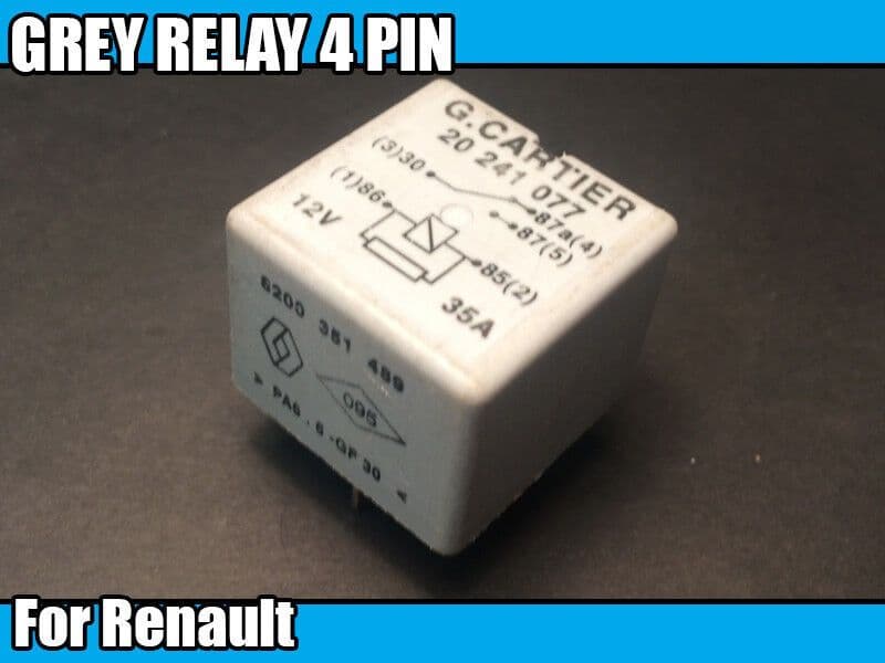 Grey Relay for Renault 20 241 077/8200 35 489 Electrical Car Component