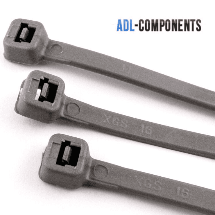 Grey/Silver 370mmx4.8mm Cable Ties Ideal for Car Wheel Trims