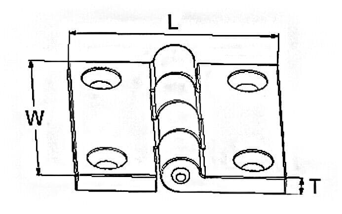 Heavy Duty Butt Hinge - 38x38 50x50 - A4 316 Marine Stainless Steel Door Locker