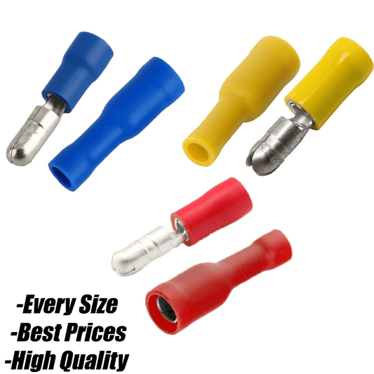 Insulated Bullet & Receptacle Crimp Wire Electrical  Terminals Mixed