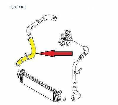 Intercooler Hose Pipe For Ford Focus 03-07 Mk2 C-Max Lower Turbo