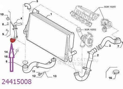 Intercooler Hose Pipe for Vauxhall Vectra C Signum 2.0 2.2 Dti Turbo Engine