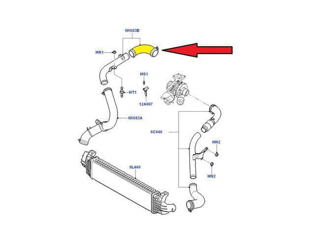 Intercooler Turbo Engine Hose Pipe for Ford Focus Cmax 1.6 1.8 Tdci 4M516K863Be