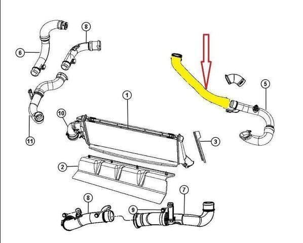 Intercooler Turbo Engine Hose Pipe for Jeep Patriot Compass 2.0 Crd