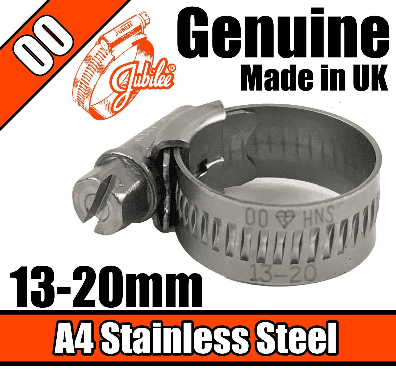 Jubilee A4 Marine Grade Stainless Steel Clips Hose Pipe Clamp 13mm-20mm 00