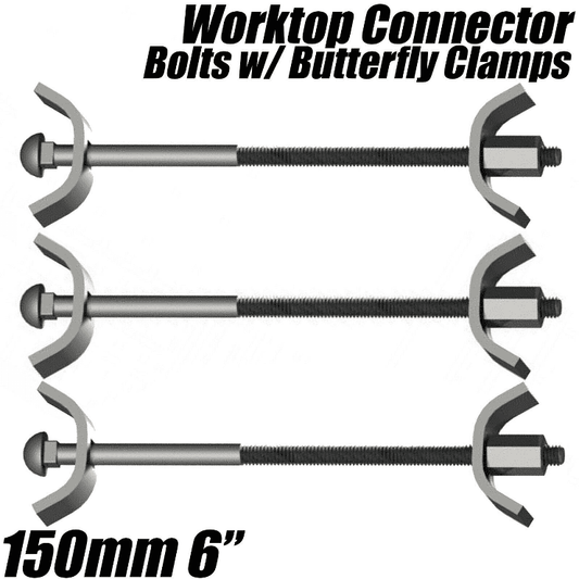 Kitchen Worktop Connector Bolt 150mm 6" Joint Butterfly Clamp