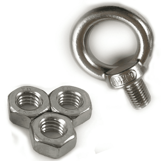 Lifting Eye Bolts A4 Marine Stainless Steel Metric Thread With Full Hex Nuts