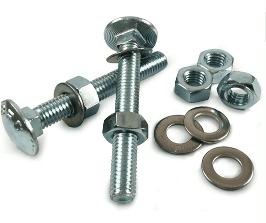 M10 10mm Cup Square Carriage Bolts With Hex Nuts And Washers Coach Screw Zinc