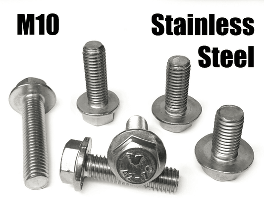 M10 10mm Flanged Hexagon Head Bolts Flange Hex Screws A2 Stainless Steel Din6921