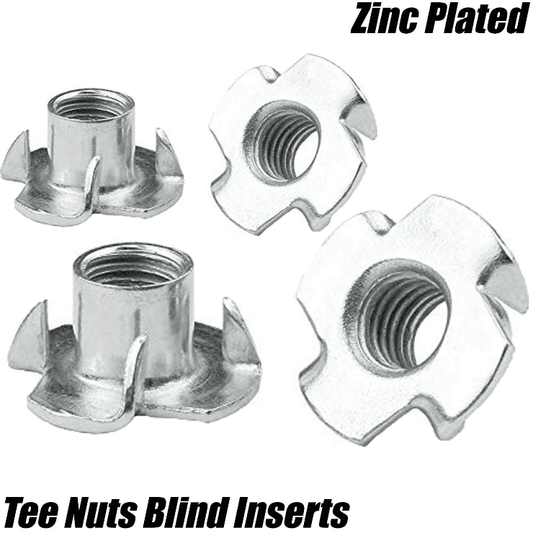 M10 4 Pronged Captive Blind Inserts Tee Nut Hammer In Wood Furniture T Nuts