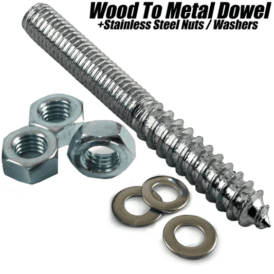 M10 Furniture Fixing Wood To Metal Dowels Wall Hanger Bolts Nuts + Washers