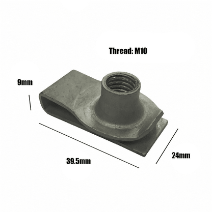 M10 Long Reach Chimney U Nut Lug Nuts Speed Spire Captive Clips Threaded
