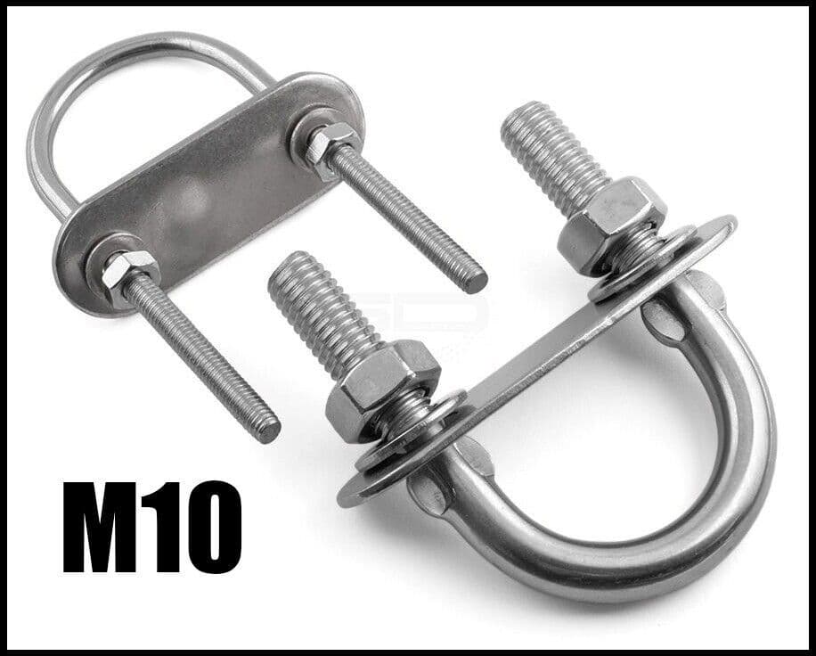 M10 U Bolts - Stainless Steel A4 Marine Grade 316 Plate and Nuts bolt Decking