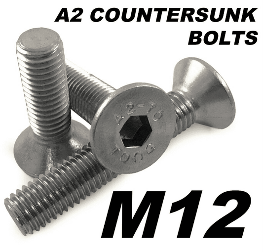 M12 A2 Stainless Steel Countersunk Bolts Allen Socket Bolts A2-70 Screws