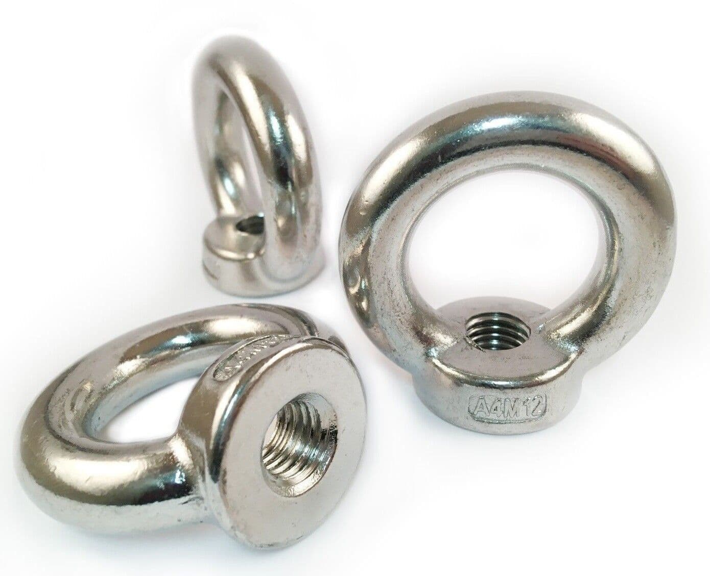 M12 A4 316 Marine Grade Stainless Steel M12 Lifting Eye Female Nuts Din 582 Type