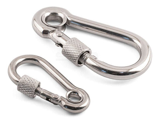 M12 A4 Stainless Steel Carabiner Spring Hook Eyelet and Lock Safety Nut 12mm
