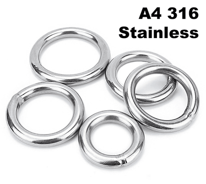 M12 Round O Rings - A4 316 Marine Grade Stainless Steel - Welded Polished M12