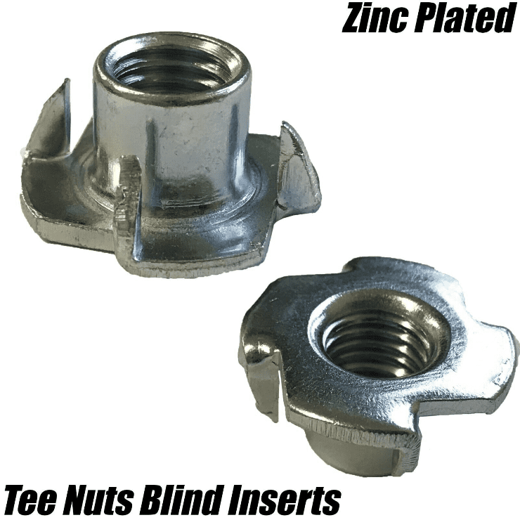 M12X14mm 4 Pronged Captive Blind Inserts Nut Hammer In Wood Furniture T Nuts