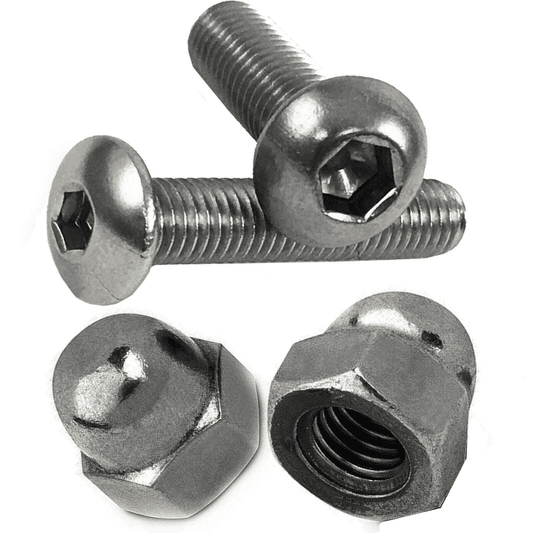 M16 A2 Stainless Steel Button Head Socket Screws + Domed Acorn Hex Cap Nuts