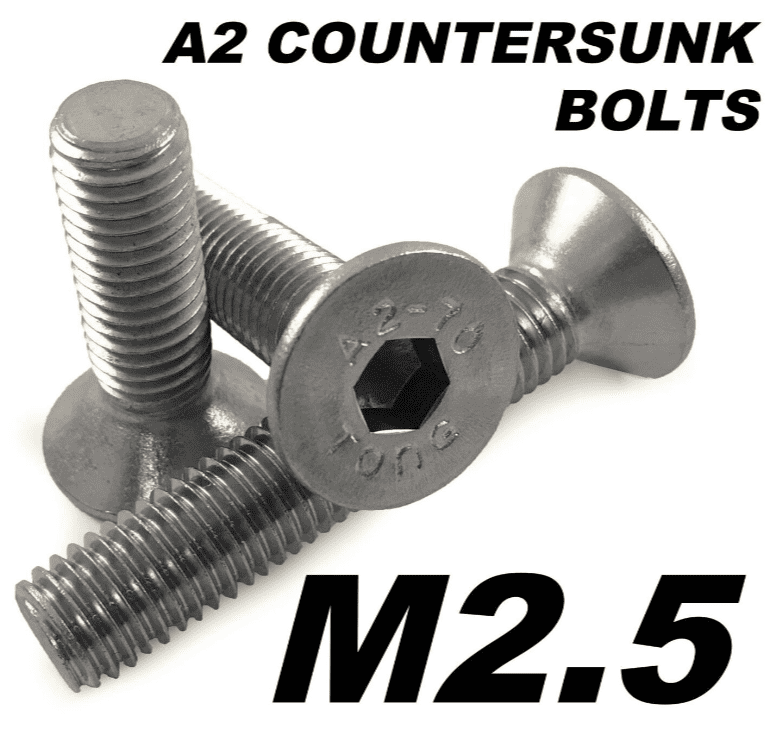 M2.5 A2 Stainless Steel Countersunk Bolts for Small Model Rc A2-70 Socket Screws