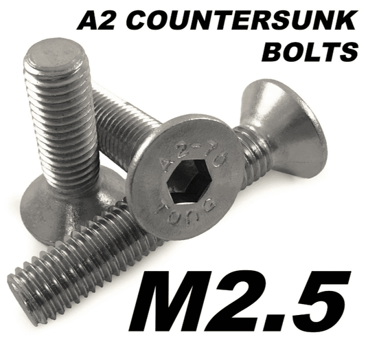 M2.5 A2 Stainless Steel Countersunk Bolts for Small Model Rc A2-70 Socket Screws