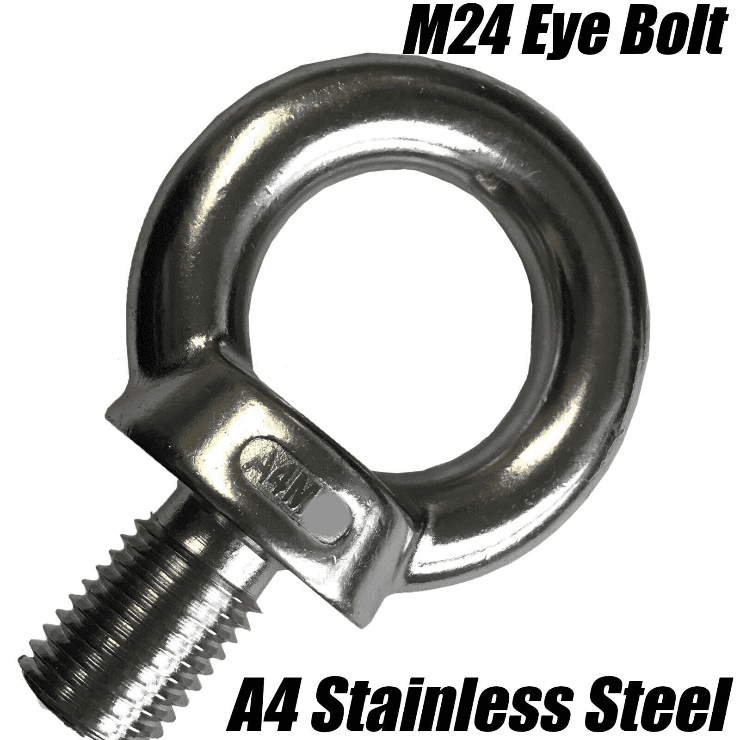 M24 A4 316 Marine Grade Stainless Steel Lifting Eye Bolts Heavy Duty Ring Hook