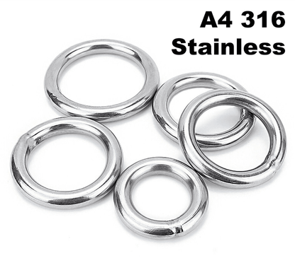 M3 Round O Rings - A4 316 Marine Grade Stainless Steel - Welded Polished M3